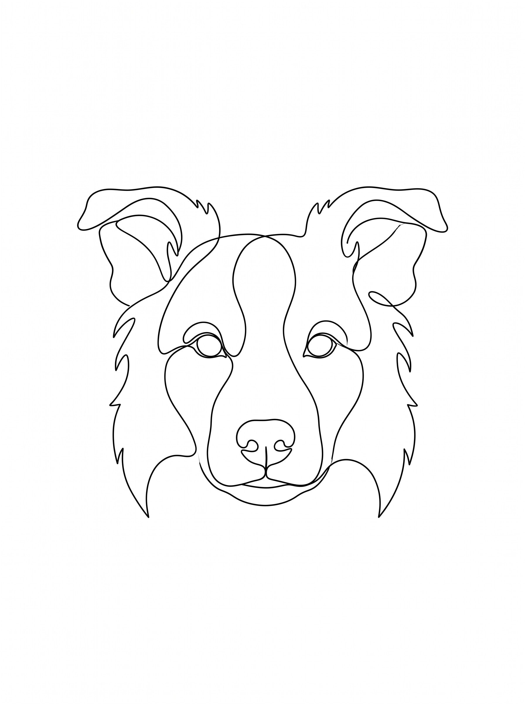 Line Art — custom pet portrait example